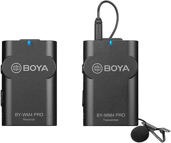 Boya By-Wm4 Pro K1 Portable 2.4G Wireless Microphone System(One Transmitters + One Receiver) With Hard Case For Dslr Camera Camcorder Smartphone Pc Tablet Sound Audio Recording Interview, Black