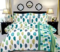 فان هومز ملاءة سرير مزدوجة من القطن مع 2 غطاء وسادة /اخضر