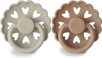 FRIGG Fairytale pacifier 2 Pack / Silicone pacifier / BPA Free / Made in Denmark /Willow Grey, Size 2/ 6-18 Months
