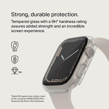Belkin TemperedCurve Apple Watch Series 8 Screen Protector with Edge-to-Edge Coverage & Protective Bumper - Tempered Glass Screen Protector, Apple Watch Accessories - Clear