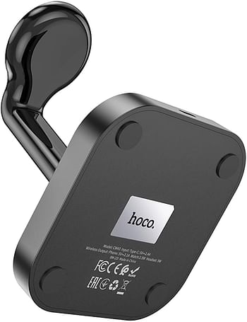 Hoco CW43 - Graceful, 3-In-1 Vertical Wireless Charger, Compatible With Apple Watch 1-8, Se/Se2, Ultra - Black, Lightning