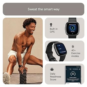 Fitbit Versa 4 Fitness Aluminum Watch  - Black, Graphite