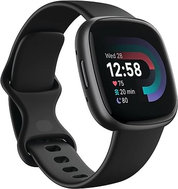 Fitbit Fitness Activity Tracker Versa 4 Smart Watch Black - Graphite Aluminum