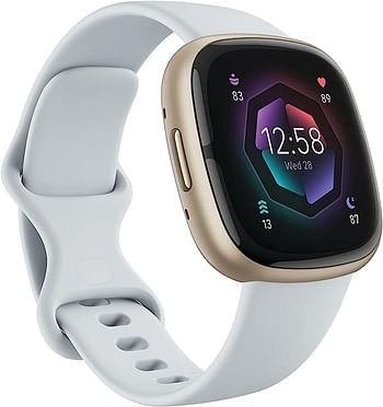 Fitbit Sense 2 Advanced Health and Fitness Smartwatch, One Size  - Blue Mist, Pale Gold