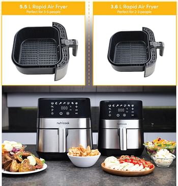 Nutricook Rapid Air Fryer 3.6 L 1500.0 W NC-RAF36 Silver/Black