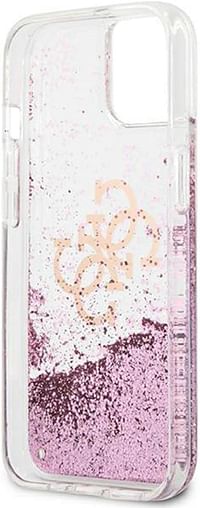 CG MOBILE Guess Liquid Glitter Case 4G Electroplated Logo For iPhone 13 Pro Max (6.7inch) - Pink