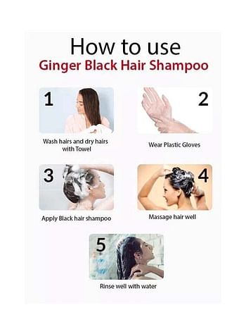 Natural Ginger Black Hair Dye Shampoo 500ml