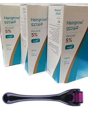 Dar Al Dawa-Pack of 3 Hair grow Minoxidil With Derma Roller