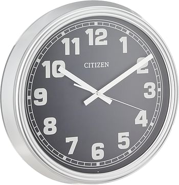 Citizen Cc2037 Outdoor Wall Clock, Silver-Tone