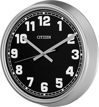 Citizen Cc2037 Outdoor Wall Clock, Silver-Tone