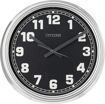 Citizen Cc2037 Outdoor Wall Clock, Silver-Tone