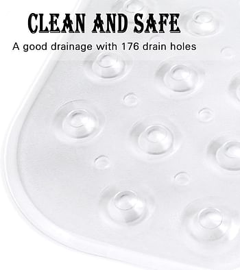 YINENN Non-Slip and Latex-free Bathtub Mat with Suction Cups (Clear)