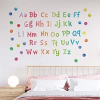 Yafanqi Alphabe ABC Wall Decals Learning Educational Peel and Stick Alphabet Wall Stickers Educational Classroom Stickers for Kids Playroom Bedroom Decorations (ABCabc)