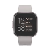 Fitbit Versa 2 Aluminum Stone Health and Fitness Smartwatch  - Mist Grey