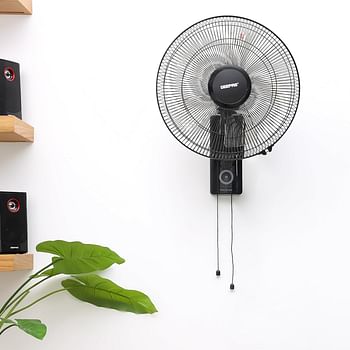 GeepasGF9483 16” Wall Fan 60W - Quiet Operation, Speed Controller | Ideal for Office, Bedroom, Study Room, Living Room