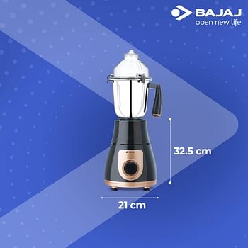 Bajaj Mixer Grinder Indian GX-3701 750W Nutri-Pro Feature 3 Jars Black UK & EU Factory Fitted Plug