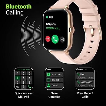 Fire-Boltt Beast Pro Bluetooth Calling 1.69” With Voice Assistance, Local MUSic, Voice Recorder, Spo2 Monitoring, Heart Rate Full Hd Touch Smartwatch With Tws Pairing - Gold