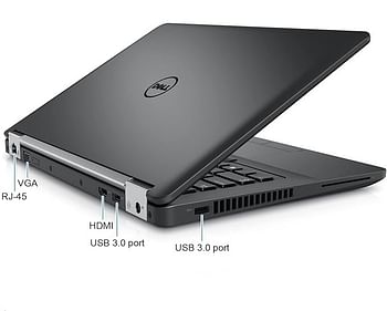 كمبيوتر محمول من ديل لاتيتيود عالي الدقة للأعمال (Intel Core i5-6300U ، 8 جيجا رام ، 256 جيجا SSD SSD ، HDMI ، كاميرا ، WiFi ، قارئ بطاقة SC)  لوحة مفاتيح إنجليزية مع ويندوز 10 برو