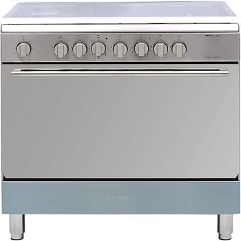 Bompani Diva9007Ec5Tcix Gas Cooker 5 Burners Electric Multifunction Oven & Grill Full Safety Size (90 X 60) Cm Silver