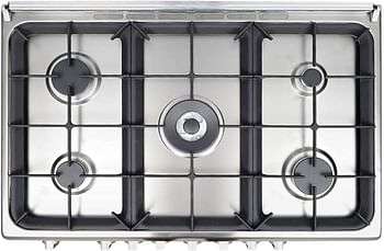 Bompani Diva9007Ec5Tcix Gas Cooker 5 Burners Electric Multifunction Oven & Grill Full Safety Size (90 X 60) Cm Silver