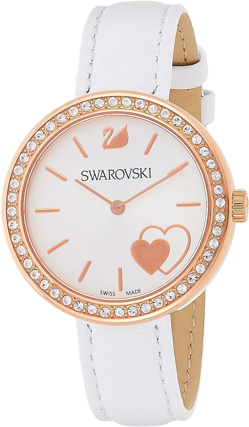 Swarovski Women's Silver Dial Leather Band Watch - 5179367