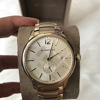 Burberry Swiss Gold Date Dial 40mm Men Wrist Watch The Classic BU10006