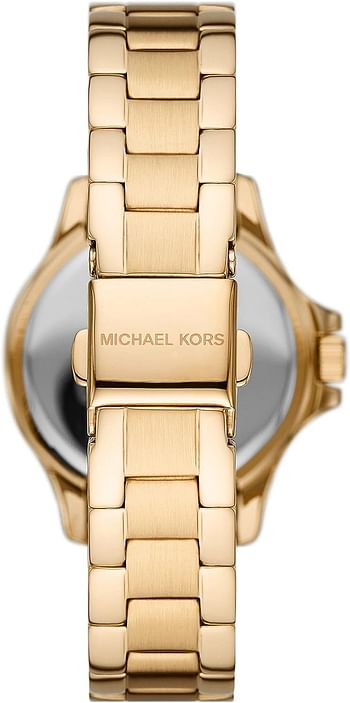 Michael Kors Women's KENLY Quartz Watch with Stainless Steel Strap, Gold, 18 (Model: MK6954) - 33 MM