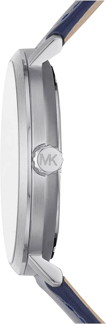 ساعة مايكل كورس كوارتز تناظرية للكبار للجنسين مع حزام جلدي MK8675 - أزرق - 42 ملم