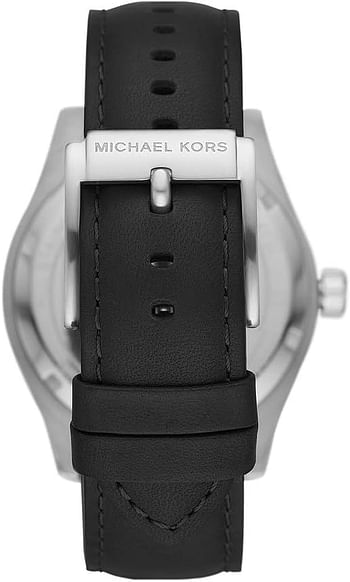 مايكل كورس ساعة انالوج MK8854، بمينا أزرق، بسوار أسود - 44 MM