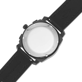 فوسيل ساعة ماشين كرونوغراف بسوار جلدي اسود FS5586 - 42 MM