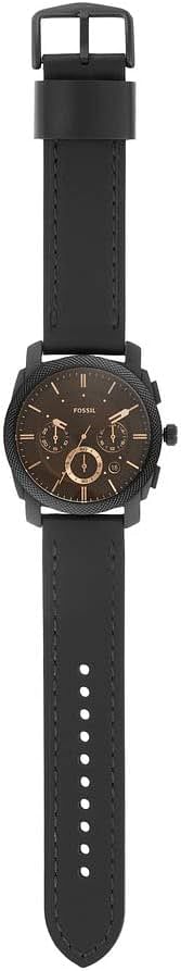 Fossil FS5586 Machine Chronograph Black Leather Watch - 42 MM