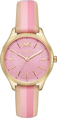 Michael Kors Womens Analogue Quartz Watch with Leather Strap MK2809, Pink, Strap