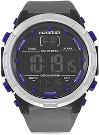 Timex Marathon Digital Dial Silicone Strap Men's Watch - 50 MM - Grey