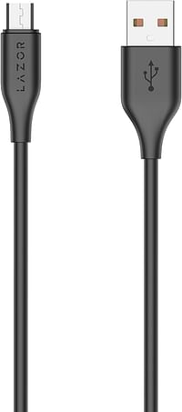 Lazor Flux CM85 USB-A TO Micro-USB Fast Charging Cable, Premium 1 Meter,3A Fast Sync and Charge Cable - Black