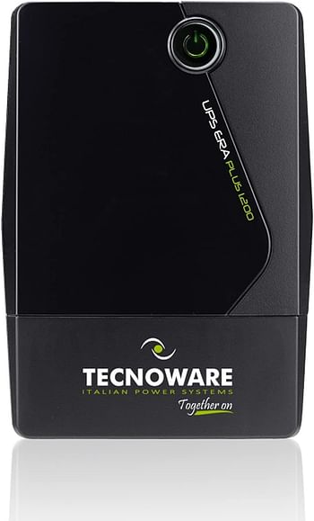 Tecnoware Power Systems Tecnoware UPS ERA PLUS 1200 - Together ON, Universal Outputs, Power 1200 VA, Backup time up to 20 min with 1 PC or 30 min with Modem Router AVR Stabilization