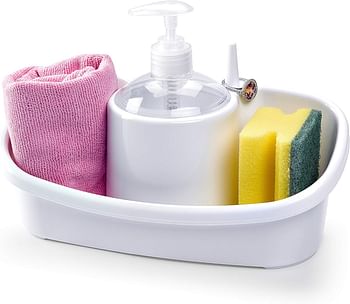 Plastic Forte 3 In 1 Soap Dispensing and Sponge Holder - 250ml