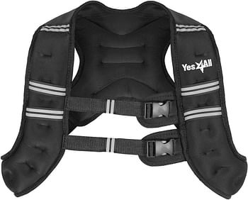Yes4All Weighted Vest for Men & Women - Weight Available: 6, 8, 10, 12, 14, 16 Lbs - Strength Training Weight Vests with Ankle/Wrist Weights for Workout, Cardio, Walking, Jogging & Running