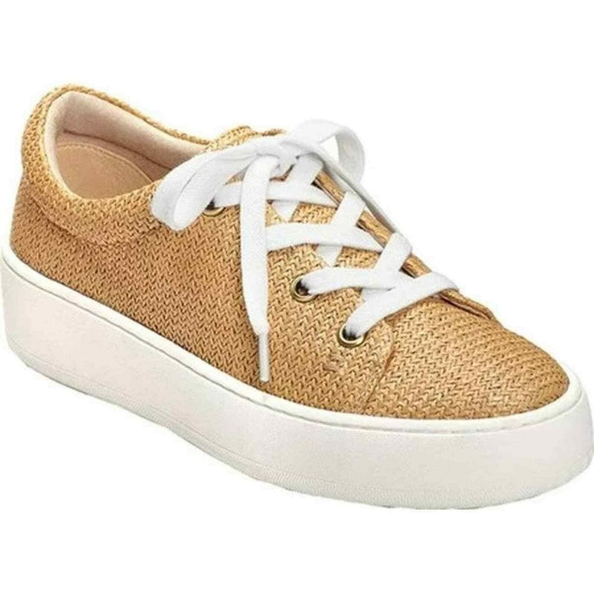 Aerosoles Term Paper Tan Lace Up Woven Platform Casual Shoe Sneaker - 40 EU