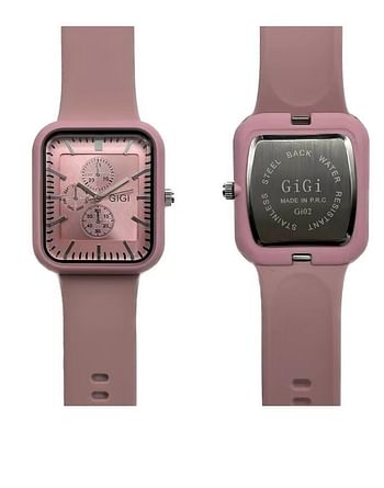 GG Gi02 analog watch with leather strap Pink