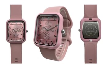 GG Gi02 analog watch with leather strap Pink