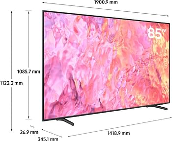 Samsung 85 Inch TV QLED Quantum Dot HDR10+ AirSlim Hub - QA85Q60CAUXZN -2023 Model