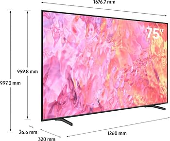 Samsung 75 Inch TV QLED Quantum Dot HDR10+ AirSlim Hub - QA75Q60CAUXZN -2023 Model