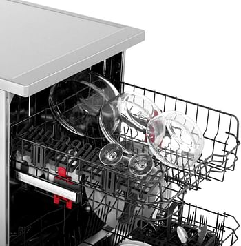 Whirlpool Freestanding Dishwasher, Wfe2B19XUK, Stainless Steel, 8Hrs Delay Timer, 13 Place Settings, Half Load Mechanical & Electronic Control, 5 Programs, Energy Class-A+, Water Consumption-11 LTR .