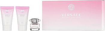 Versace Bright Crystal 3 Pieces Mini Set For Women - 1 EDT 5 ml +25 ml Shower Gel +25 ml Body Lotion