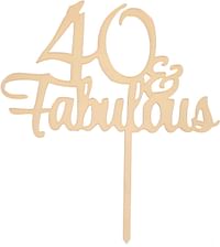 40 & Fabulous Cake Topper From Best Price Arts - Happy 40 Birthday/Anniversary Cake Topper.