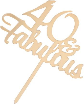 40 & Fabulous Cake Topper From Best Price Arts - Happy 40 Birthday/Anniversary Cake Topper.