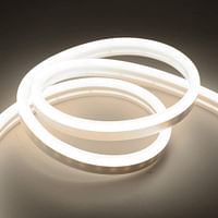 كونوبو حبل اضاءة LED نيون 16.4 قدم/ 5 متر، 12 فولت تيار مستمر 600 مصباح SMD2835 LED مرن مقاوم للماء، للديكور الداخلي والخارجي وديكور المباني التجارية (ابيض)