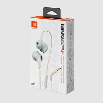 JBL Endurance Run 2 Waterproof Wired Sports In-Ear Headphones Fliphook Desigh Flexsoft Technology IPX5 Sweatproof Hands-Free Calls Magnetic Buds JBLENDURRUN2WHT - White