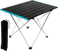 Arabest Portable Camping Table - Ultralight Small Folding Table with Aluminum Table Top and Carry Bag, Beach Table for Outdoor, Picnic, BBQ, Cooking, Home Use -Size L