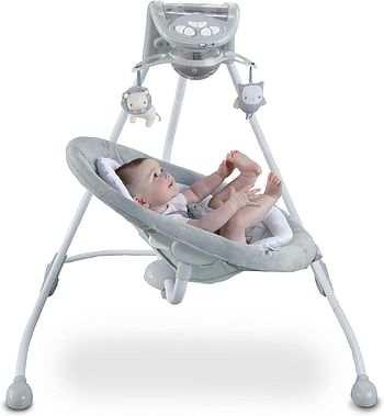Ingenuity Dreamcomfort™ Inlighten Cradling Swing - Braden™, Pack Of 1 - Gray - 0 - 6 months - Safety Belt & Removable Baby Toys Swing for Baby